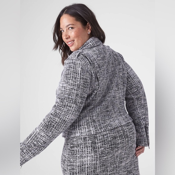 Lane Bryant Knit Tweed Moto Jacket β Black & White β Size 18 - Picture 15 of 16